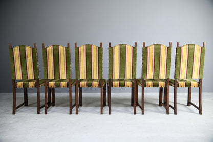 6 Oak Arts and Crafts Dining Chairs
