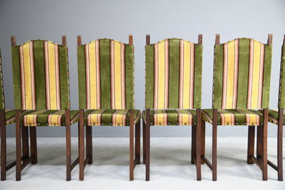 6 Oak Arts and Crafts Dining Chairs