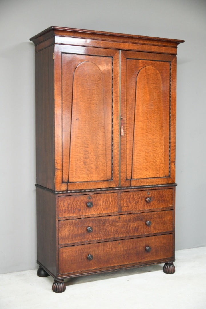 Antique William IV Mahogany Linen Press