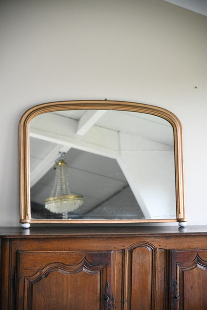 Antique Gilt Victorian Overmantle Mirror