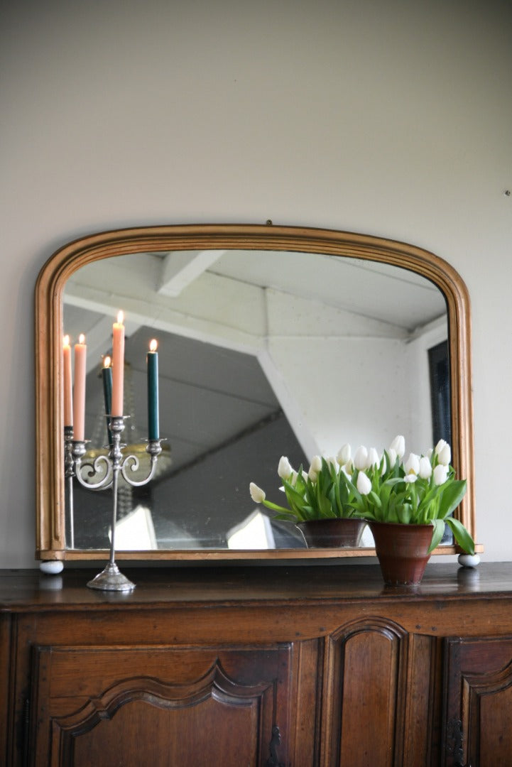 Antique Gilt Victorian Overmantle Mirror