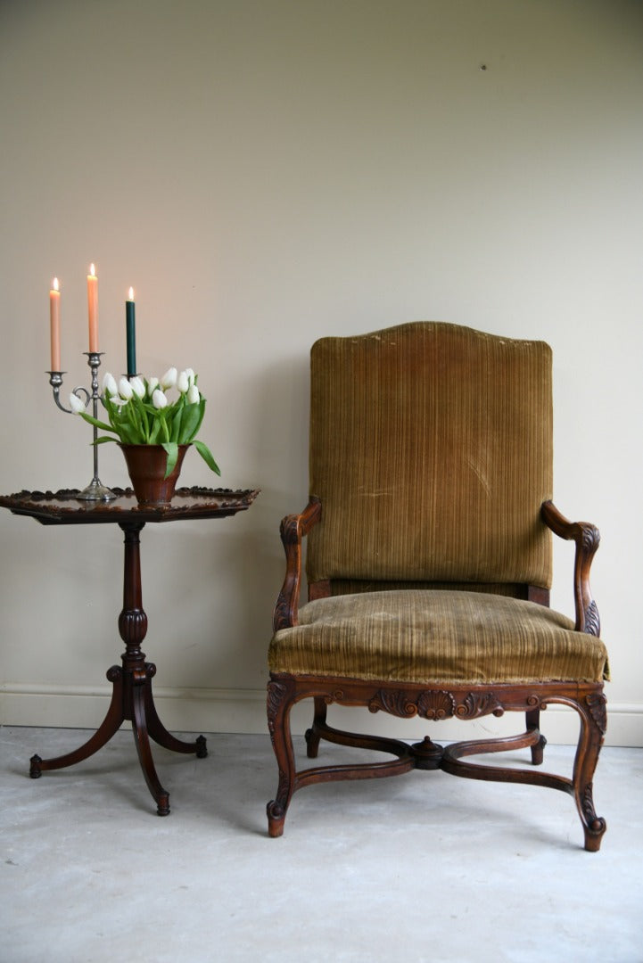 Antique Upholstered French Armchair