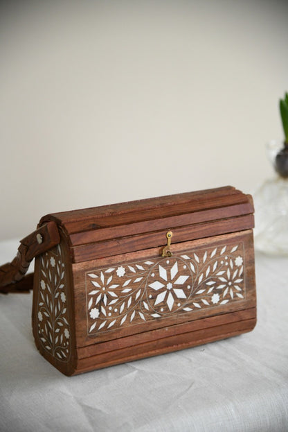 Eastern Inlaid Wooden Handbag