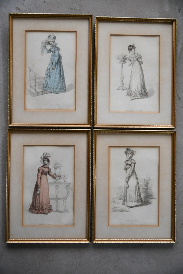 Set 4 Antique Fashion Engravings