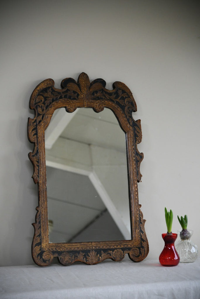 Antique Florentine Style Gilt Leather Wall Mirror