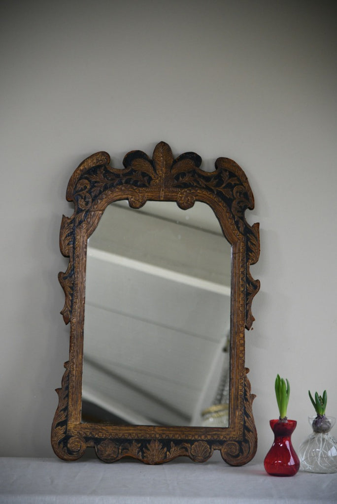 Antique Florentine Style Gilt Leather Wall Mirror