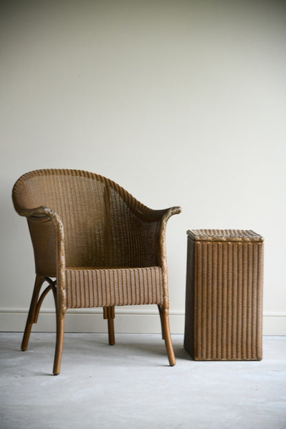 Gold Lloyd Loom Chair & Linen Basket