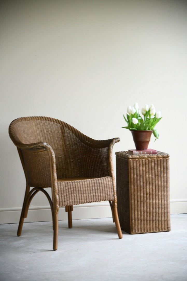 Gold Lloyd Loom Chair & Linen Basket