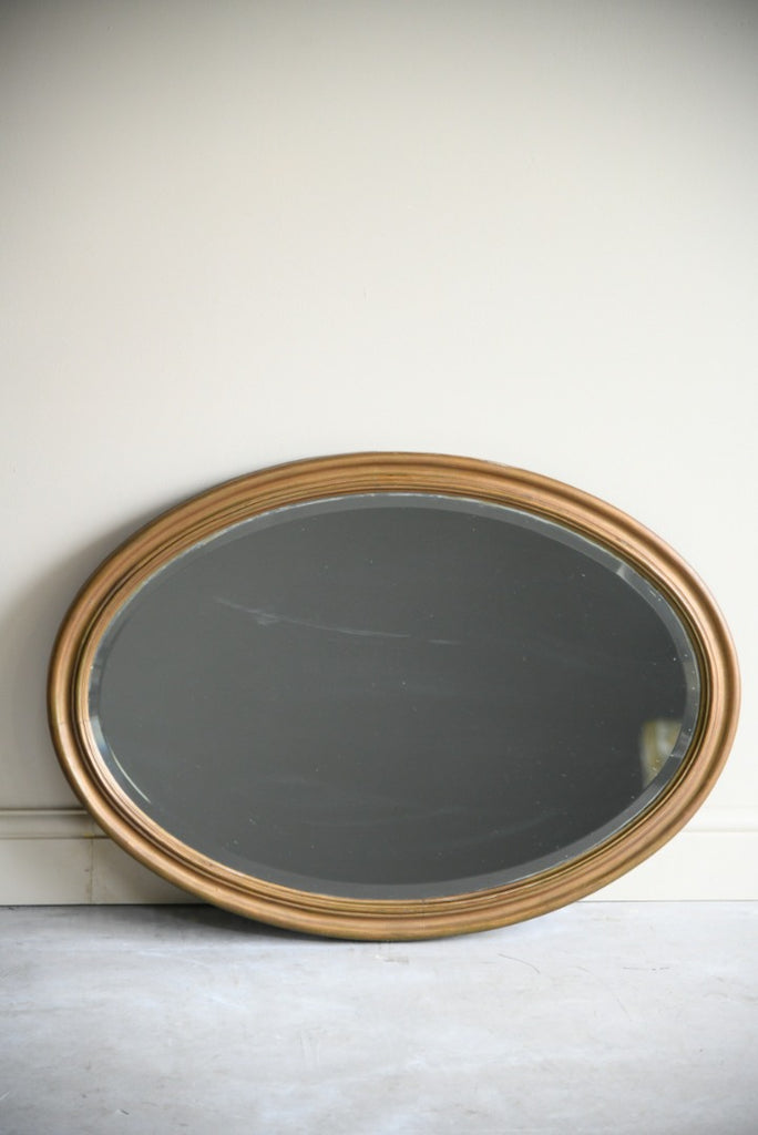Large Antique Oval Gilt Mirror