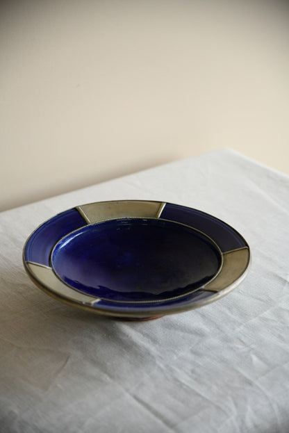 Decorative Eastern Blue Metal Mounted Dish