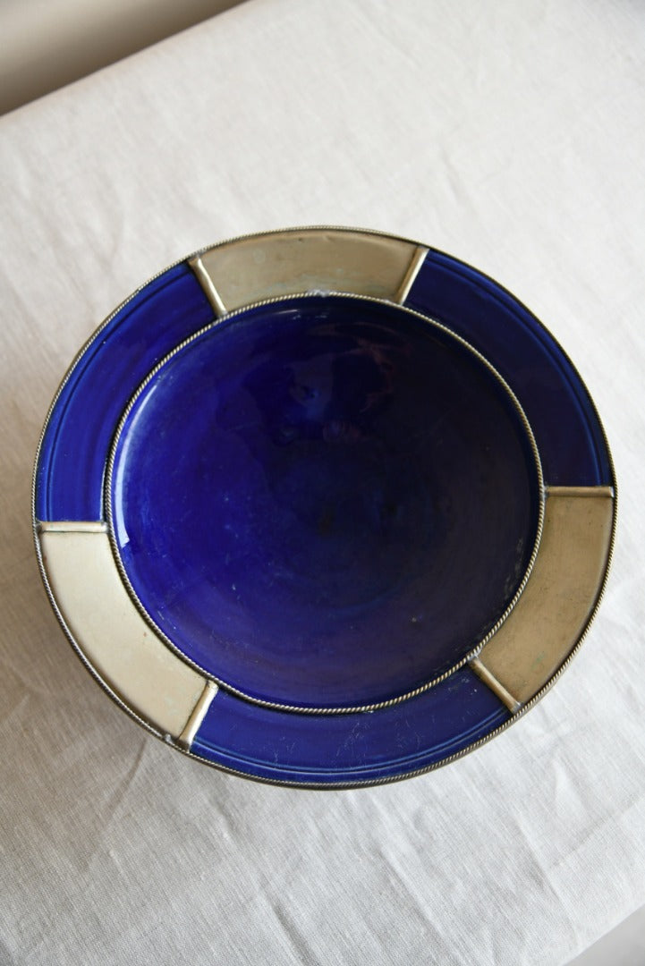 Decorative Eastern Blue Metal Mounted Dish