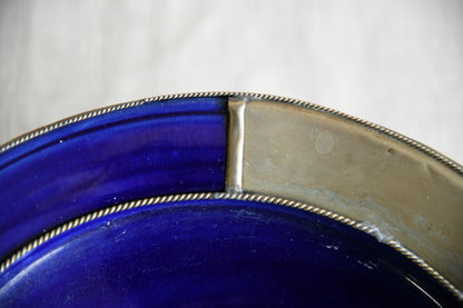 Decorative Eastern Blue Metal Mounted Dish