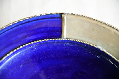 Decorative Eastern Blue Metal Mounted Dish