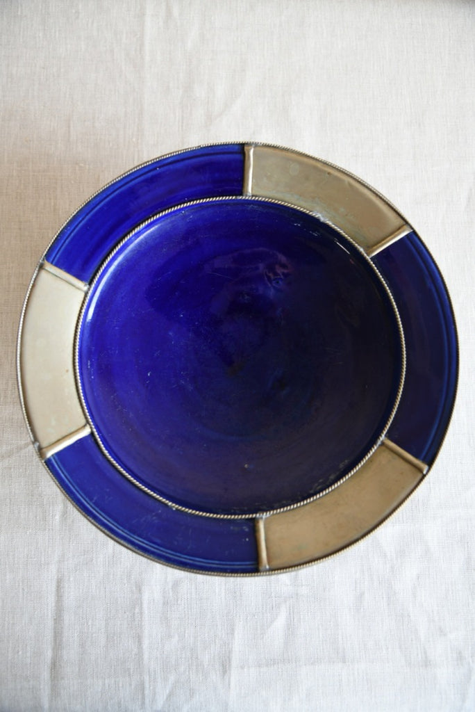 Decorative Eastern Blue Metal Mounted Dish