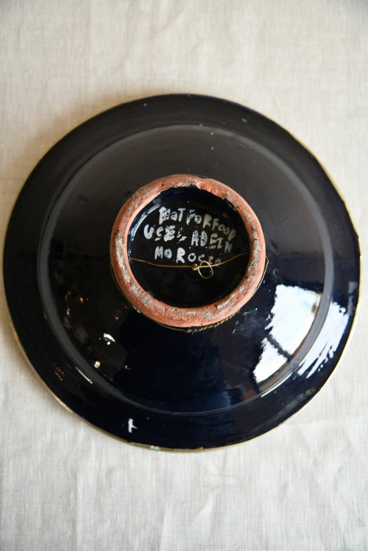 Decorative Eastern Blue Metal Mounted Dish