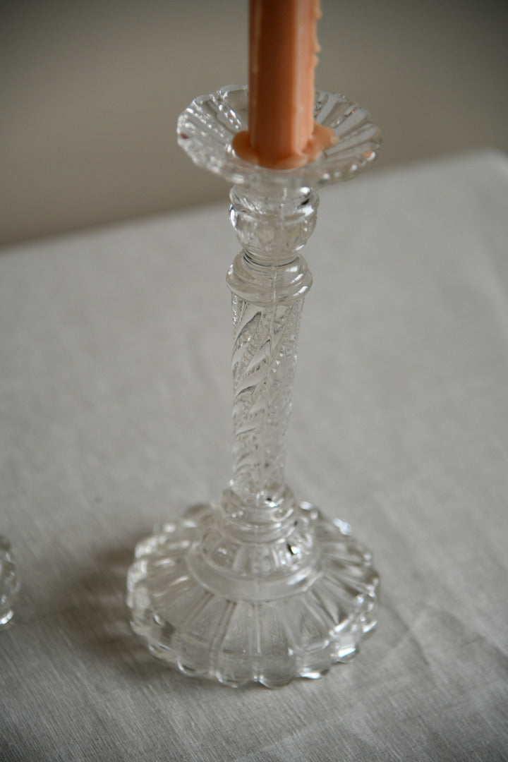Pair Glass Candlesticks