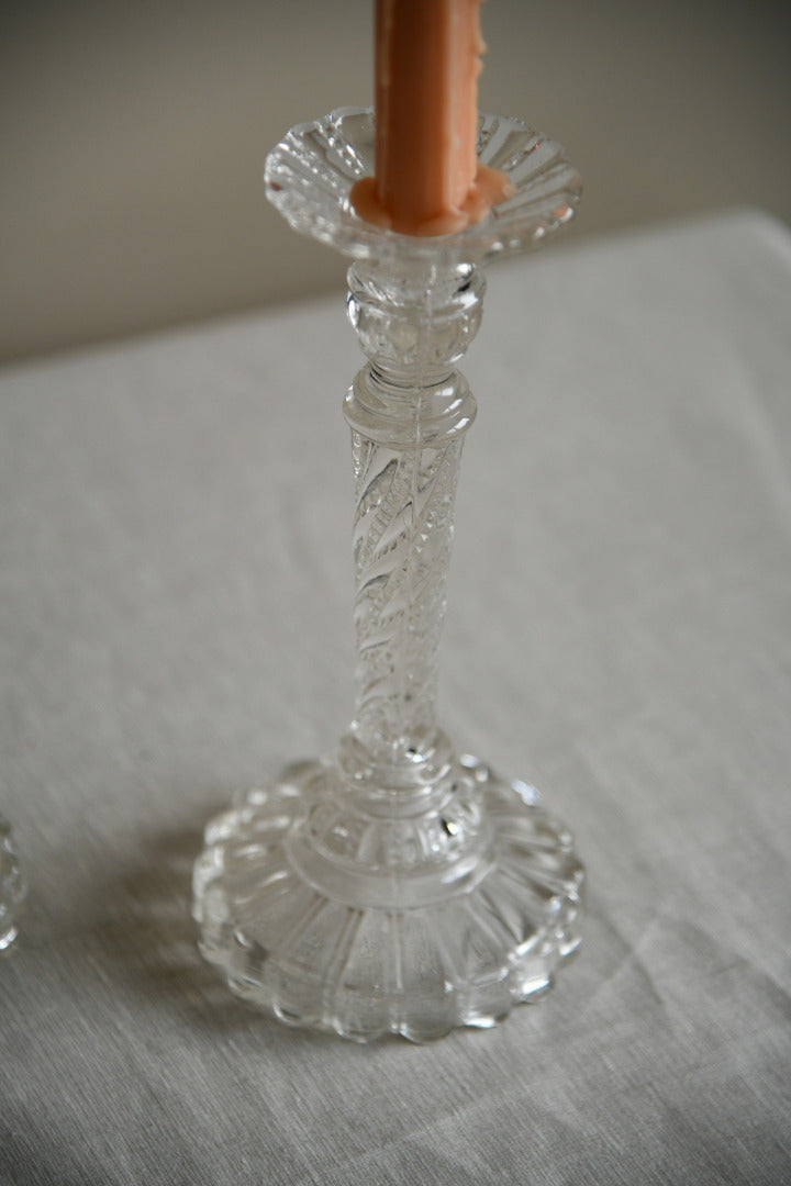 Pair Glass Candlesticks
