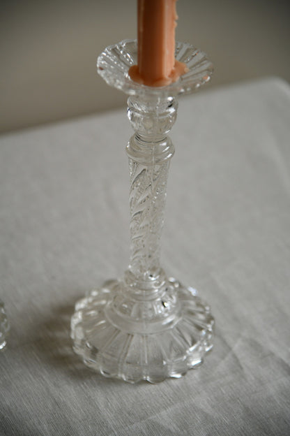 Pair Glass Candlesticks