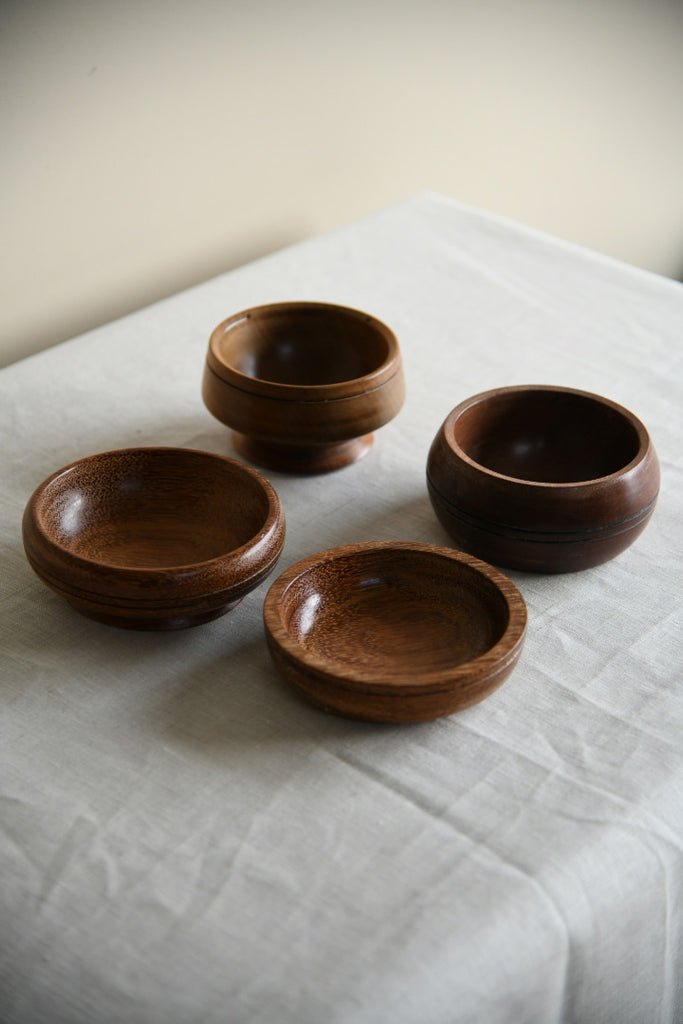 4 Turned Wooden Bowls