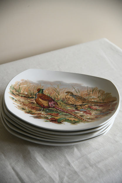 6 x Retro Harry Hancock Pheasant Plates