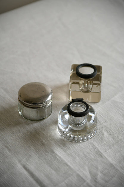 Antique Glass Inkwells