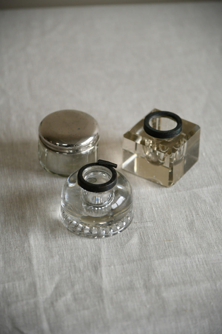 Antique Glass Inkwells