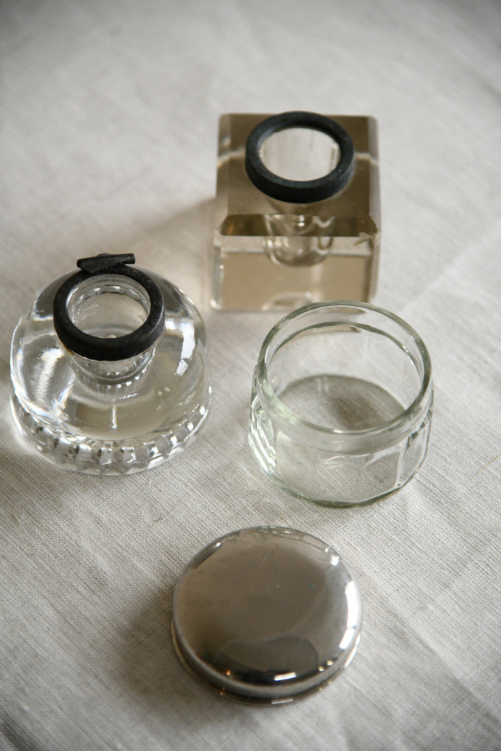 Antique Glass Inkwells