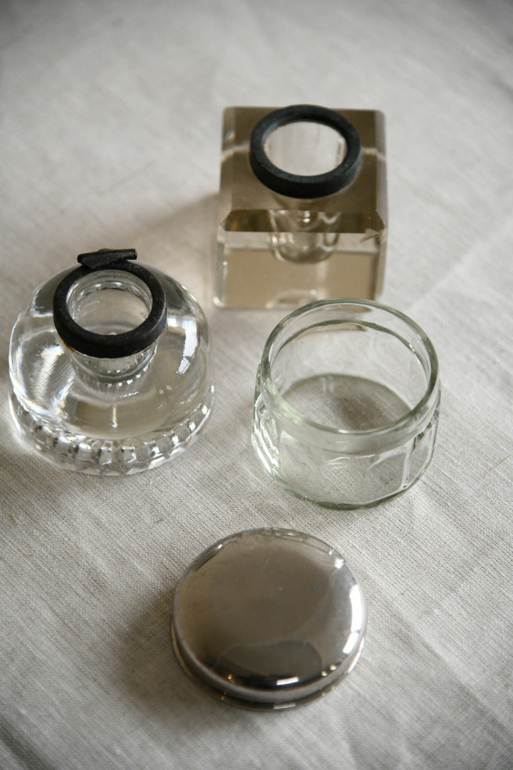 Antique Glass Inkwells