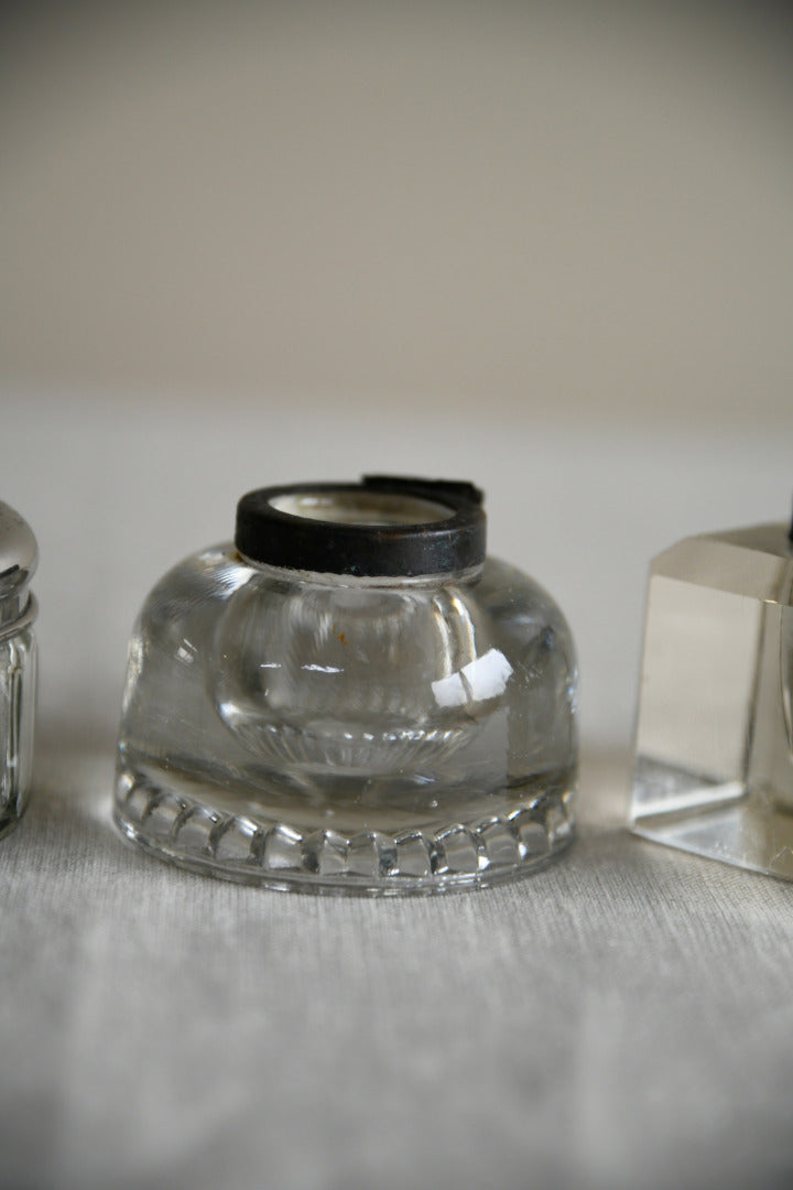 Antique Glass Inkwells