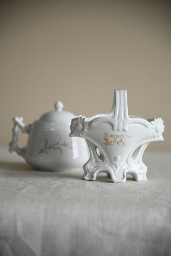 Victorian Souvenirs - Posy Vase & Miniature Teapot