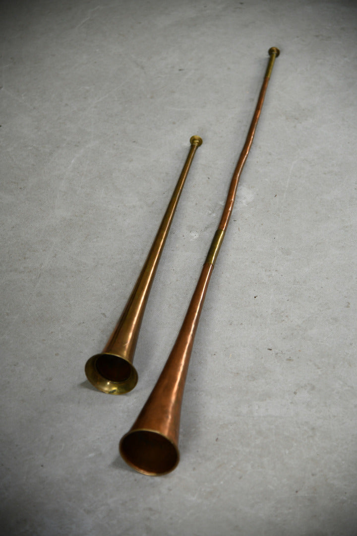 Pair Copper & Brass Horns