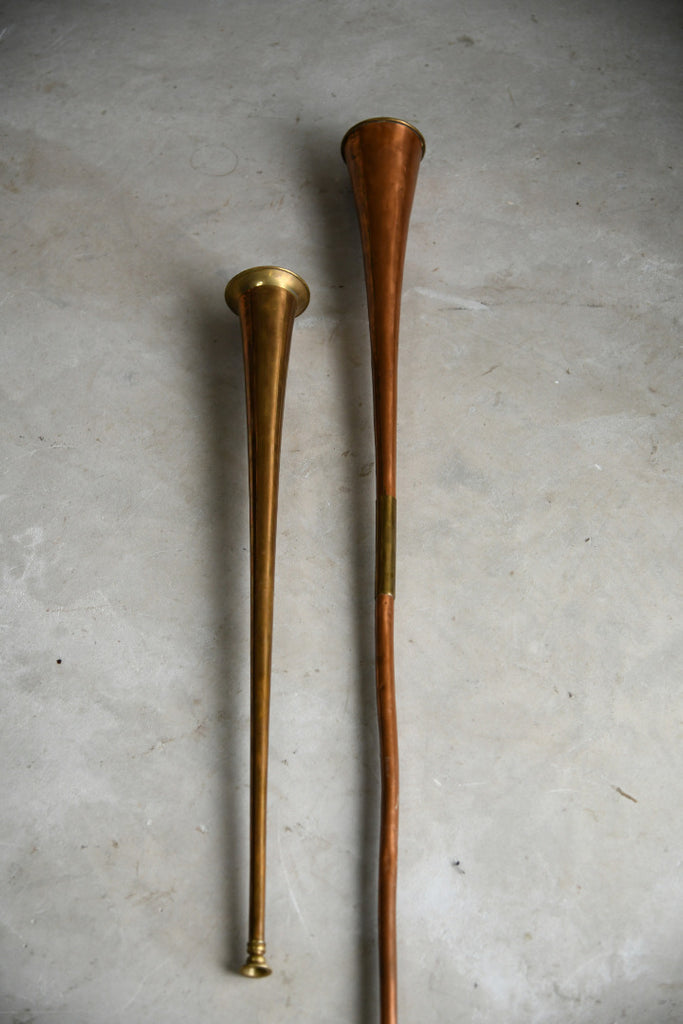 Pair Copper & Brass Horns
