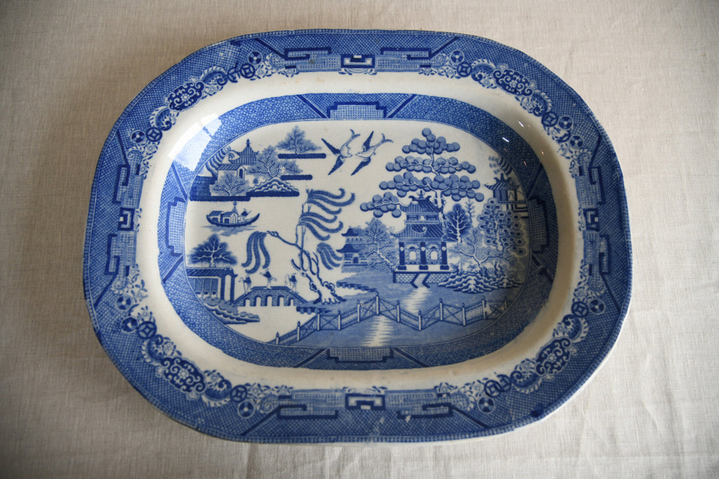 Large Willow Pattern Meat Plate