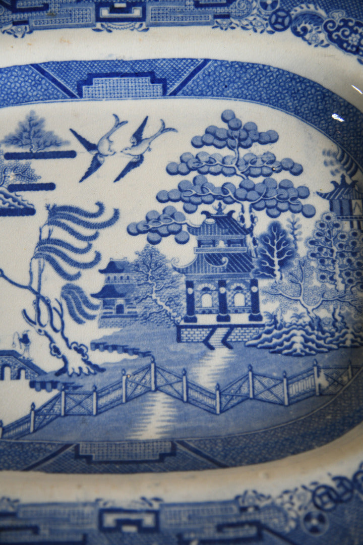 Large Willow Pattern Meat Plate