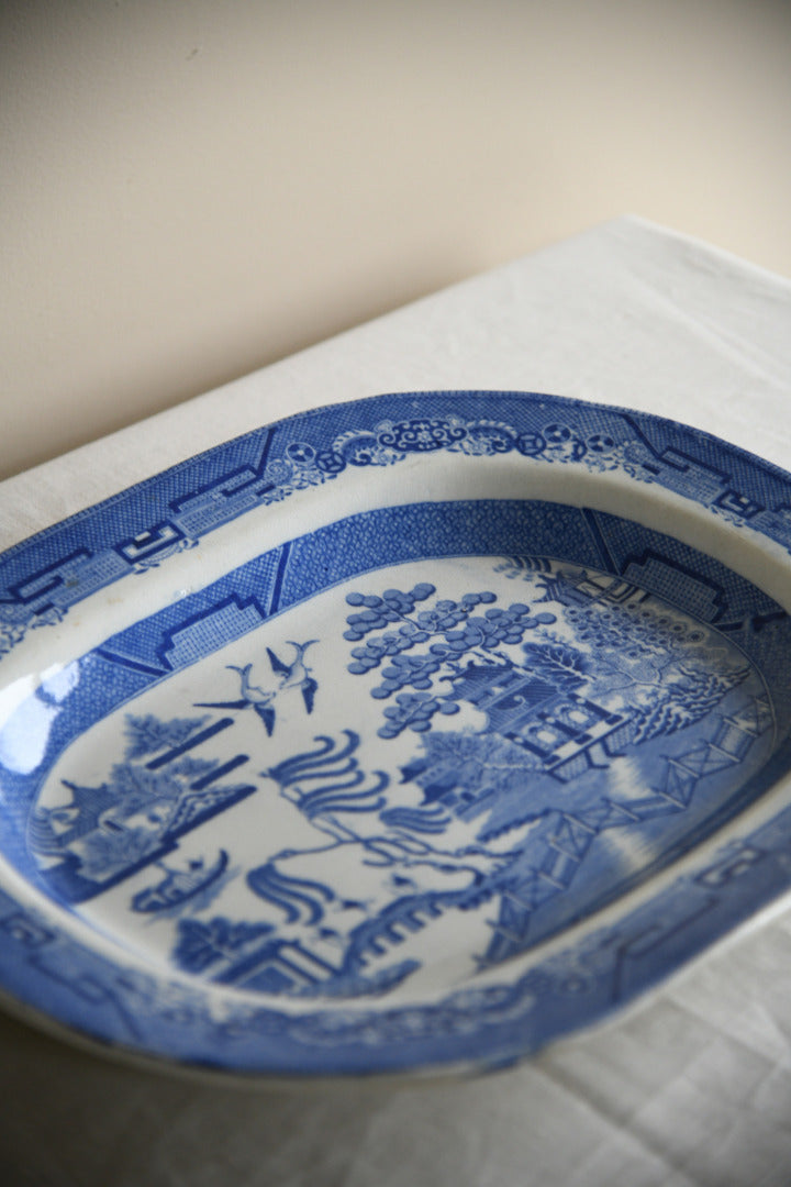 Large Willow Pattern Meat Plate