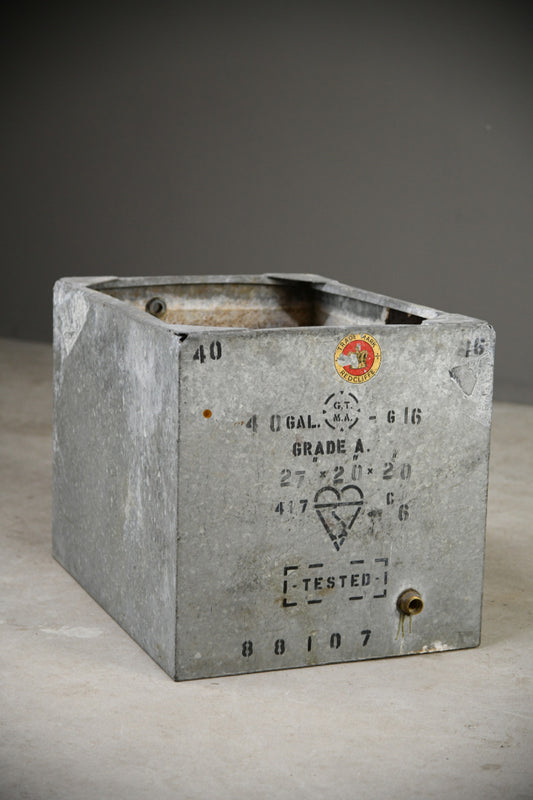 Large Vintage Galvanised Planter