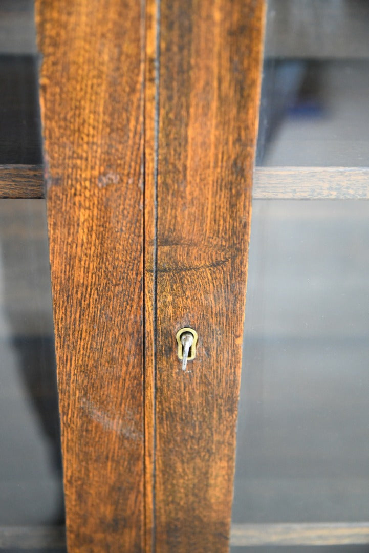 Large Oak Glazed Bookcase