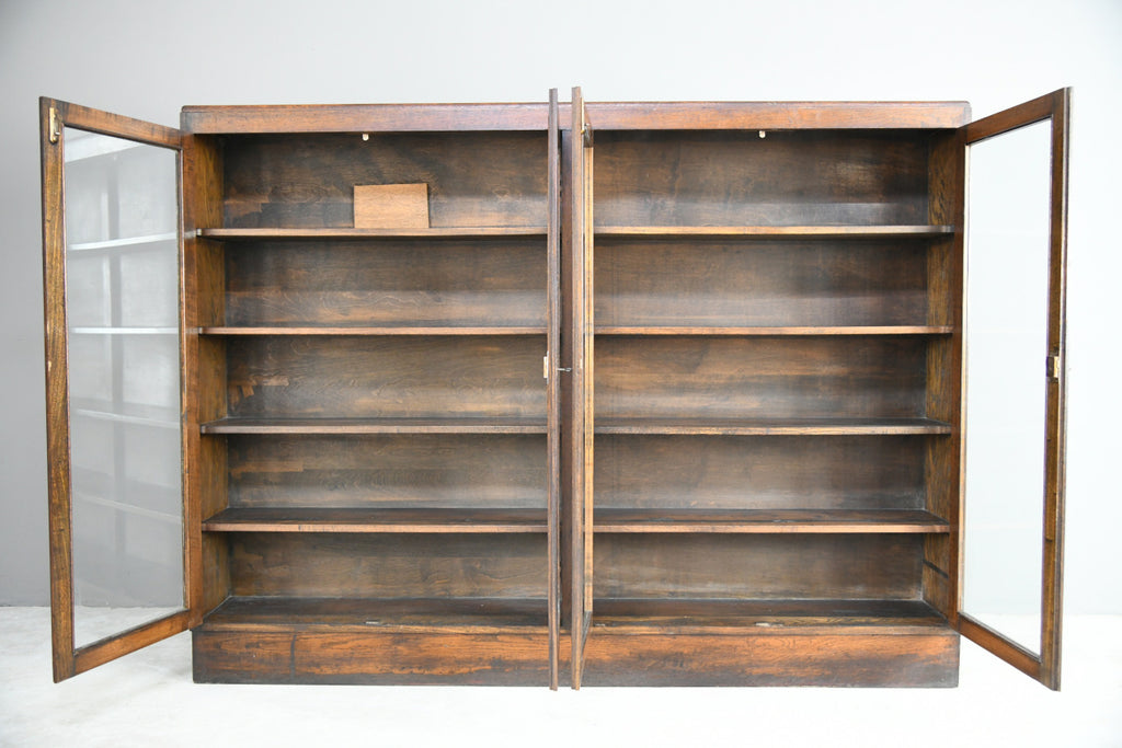 Large Oak Glazed Bookcase