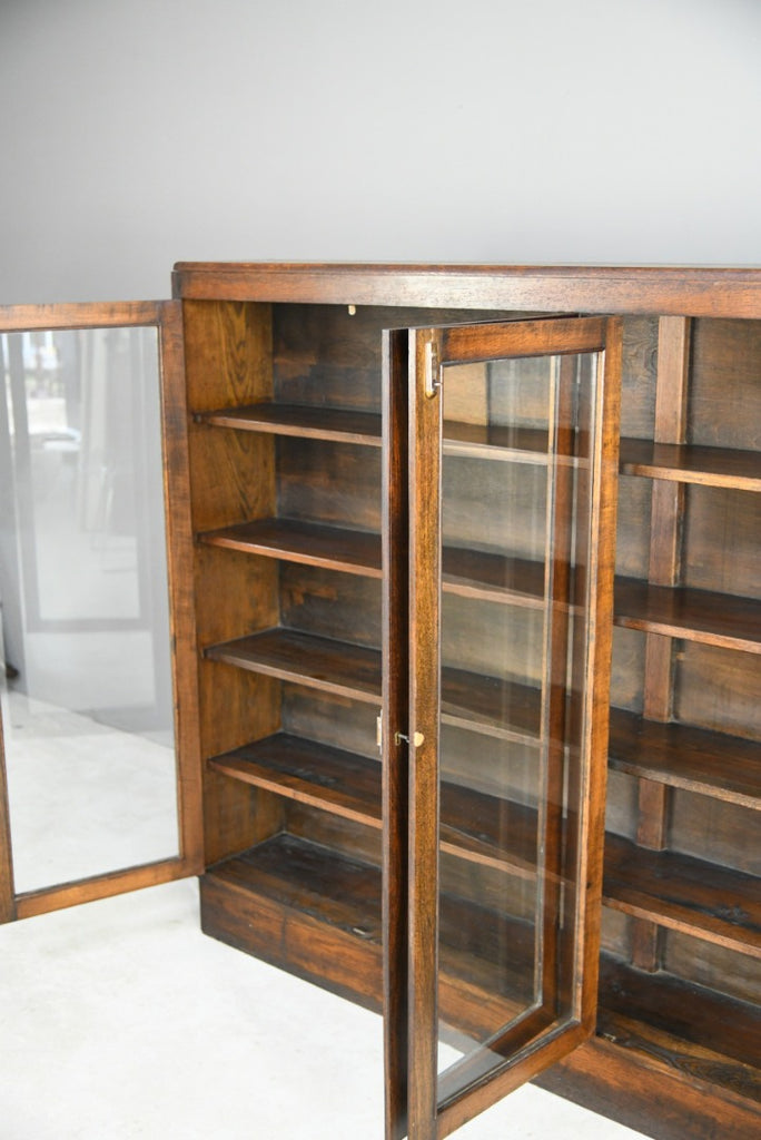 Large Oak Glazed Bookcase