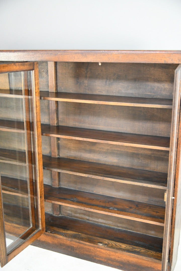 Large Oak Glazed Bookcase