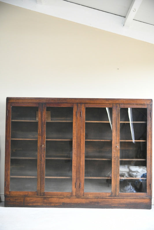 Large Oak Glazed Bookcase