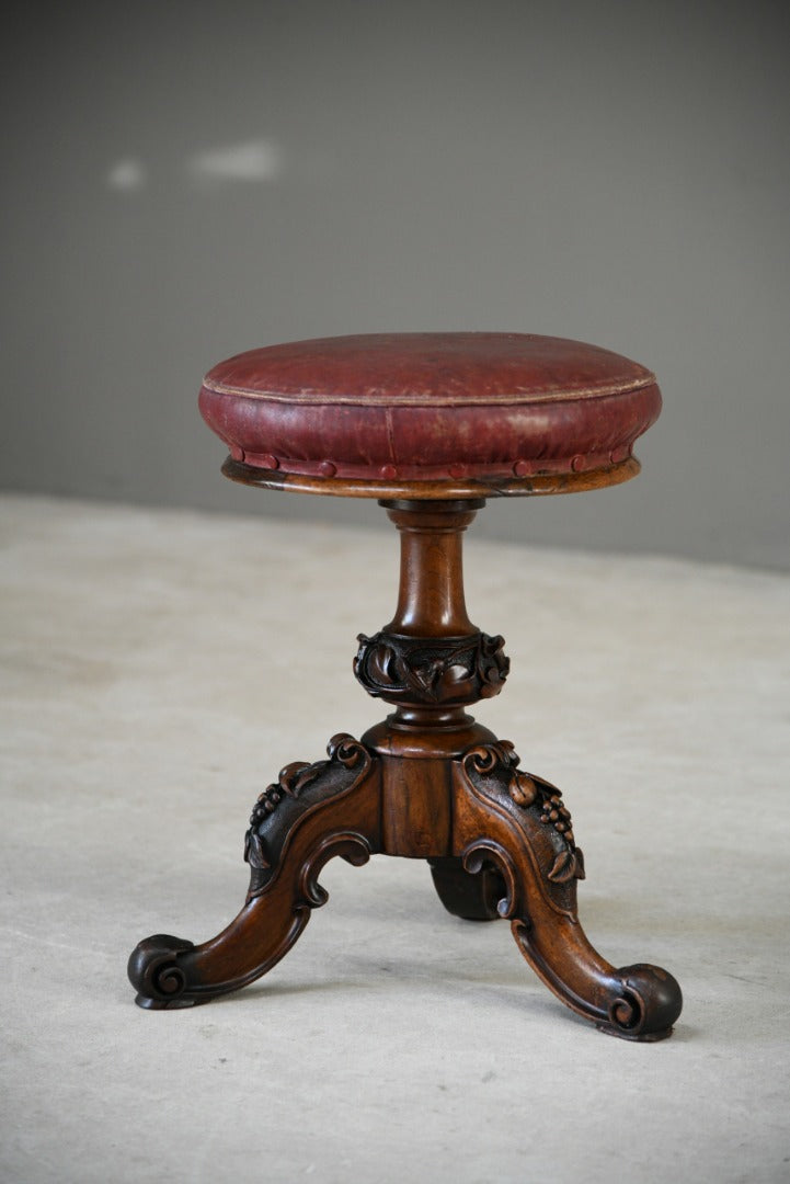 Victorian Walnut Adjustable Music Stool