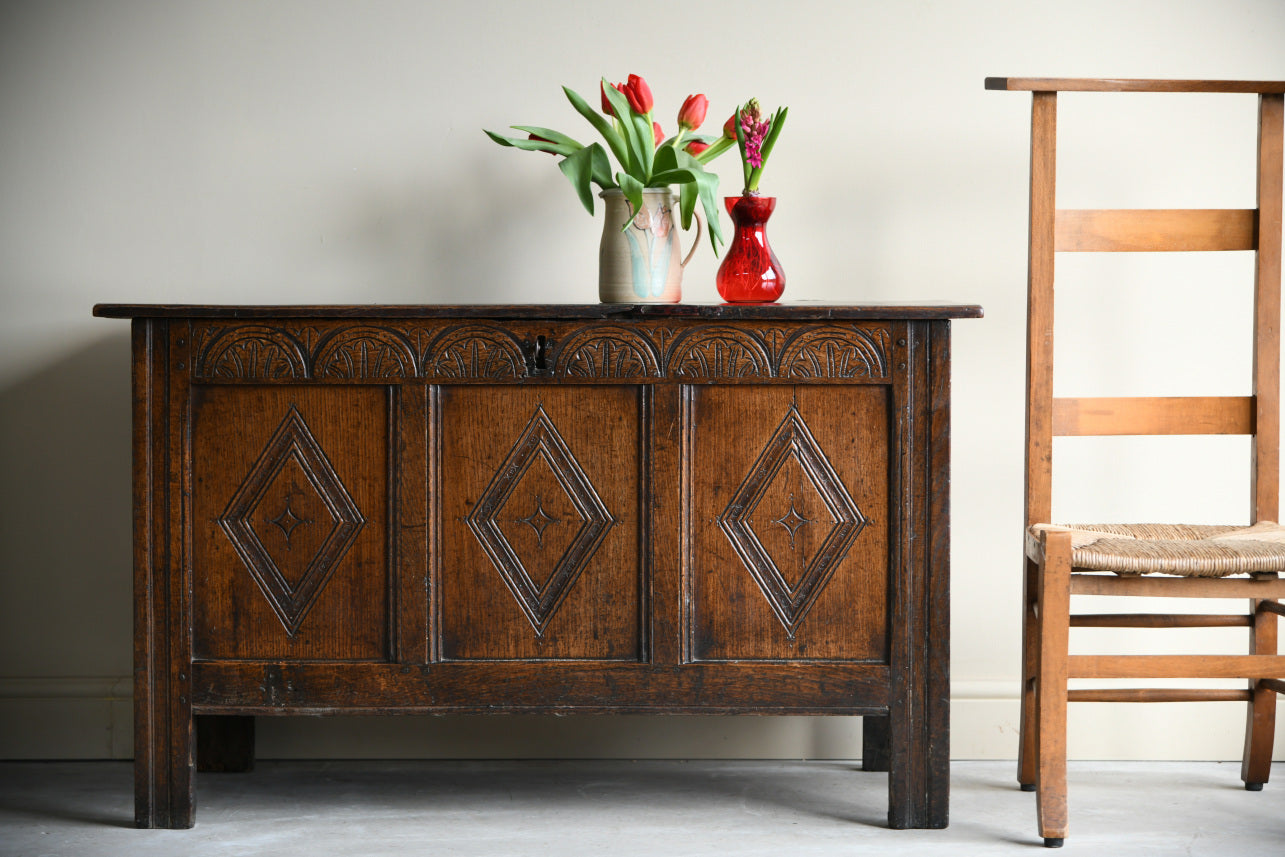 English 18th Century Oak Coffer