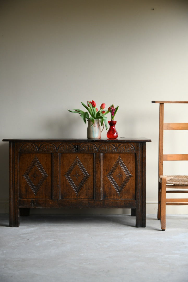 English 18th Century Oak Coffer