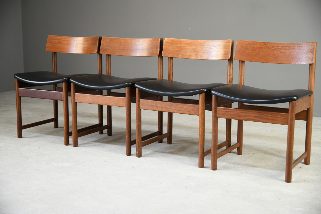 4 Retro Teak Dining Chairs