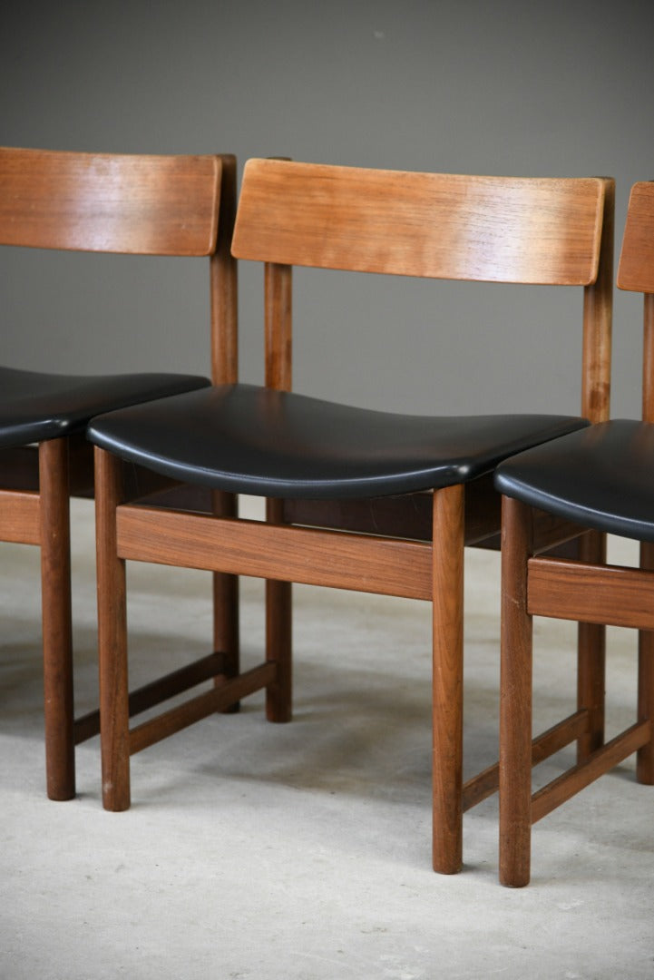 4 Retro Teak Dining Chairs