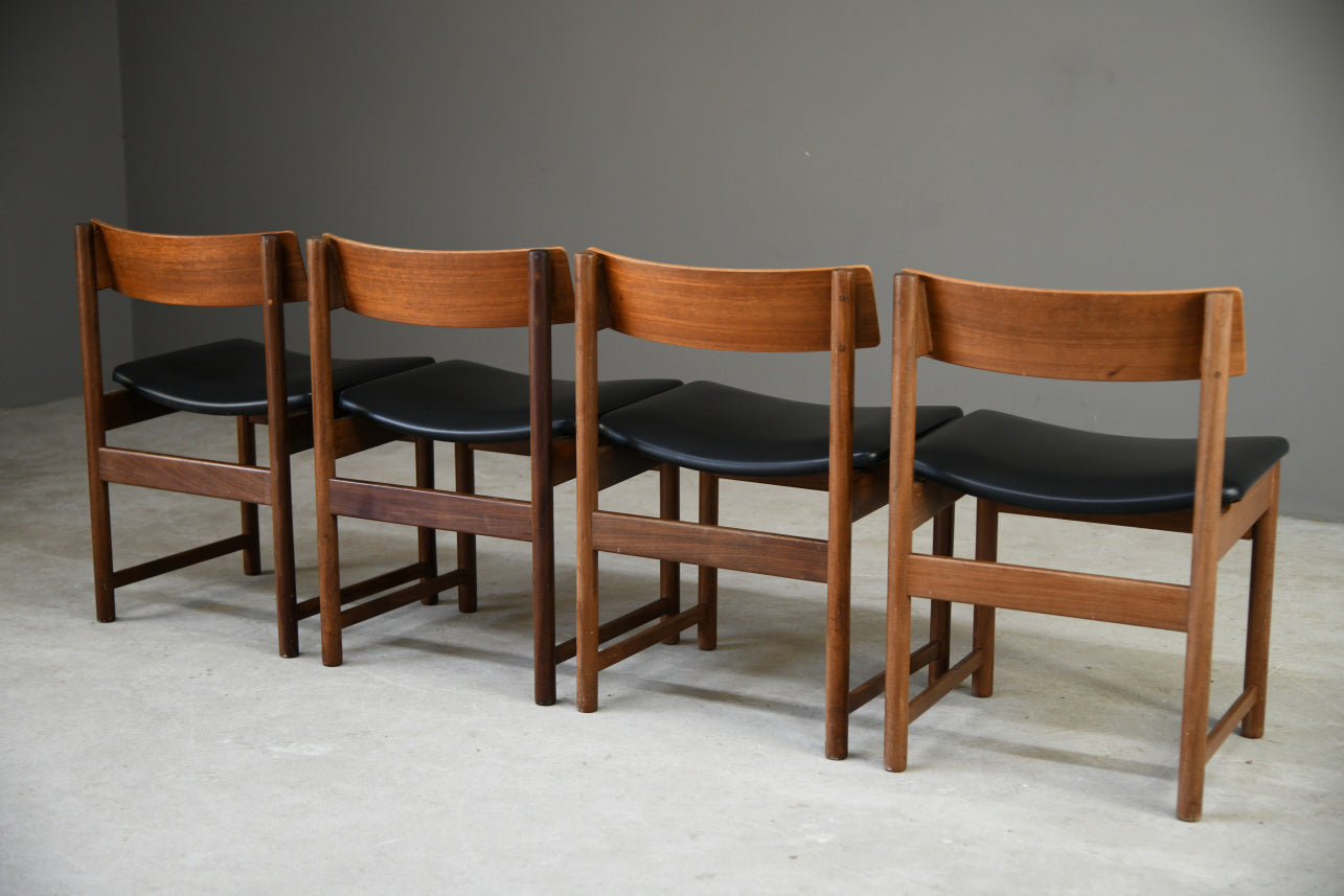 4 Retro Teak Dining Chairs