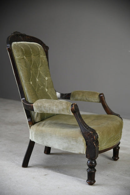 Antique Victorian Open Armchair