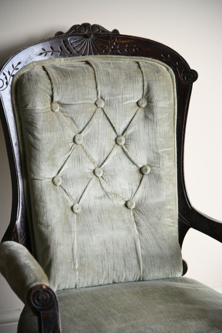 Antique Victorian Open Armchair