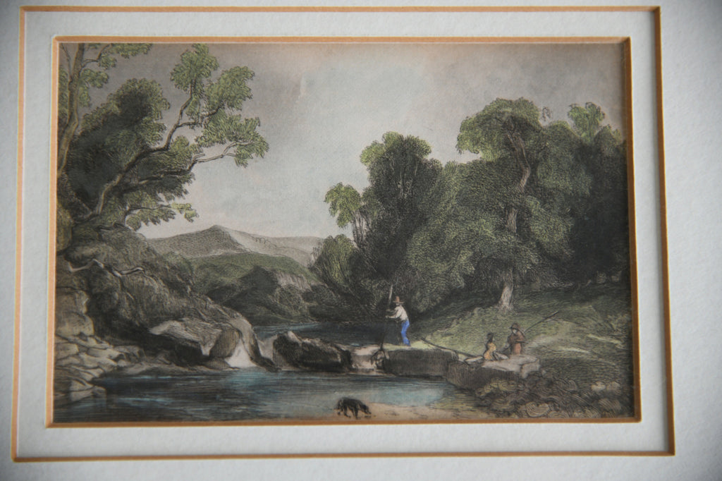Pair Hand Coloured Engravings of Country Scenes